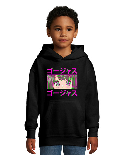 Sweat À Capuche Pour Enfant anime fille avec écriture kanji