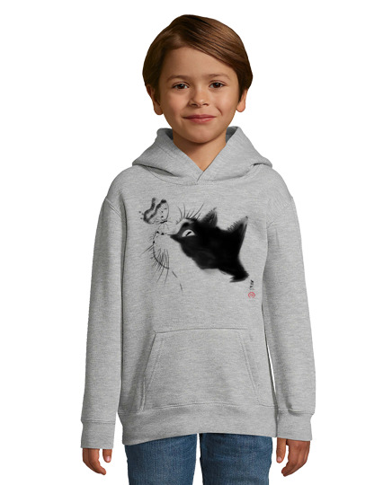 Sweat À Capuche Pour Enfant chat curieux