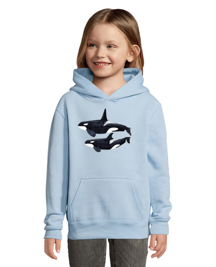 Sweat À Capuche Pour Enfant orca duo (orcinus orca)