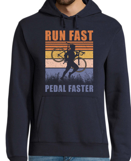 Sweat-shirt À Capuche Pour Homme cyclocross courir vite pédale plus vite