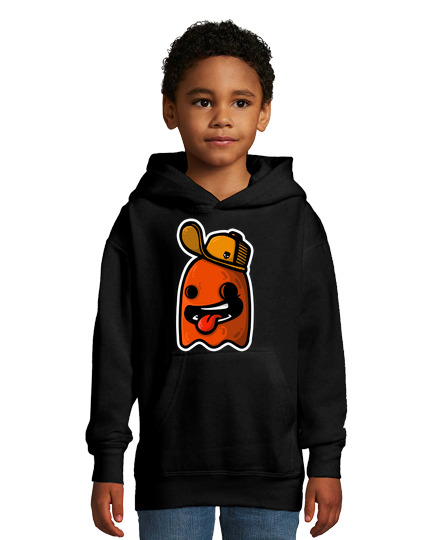 Sweat À Capuche Pour Enfant fantôme orange avec casquette