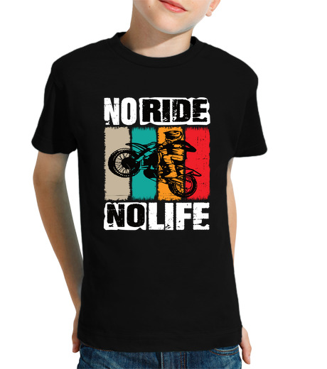 T-shirt bambino manica corta motocross no ride no life motocross