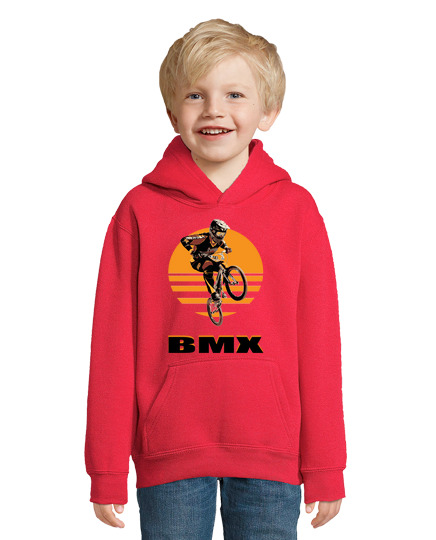 Sweat À Capuche Pour Enfant sweat à capuche pour enfants, rouge, bmx