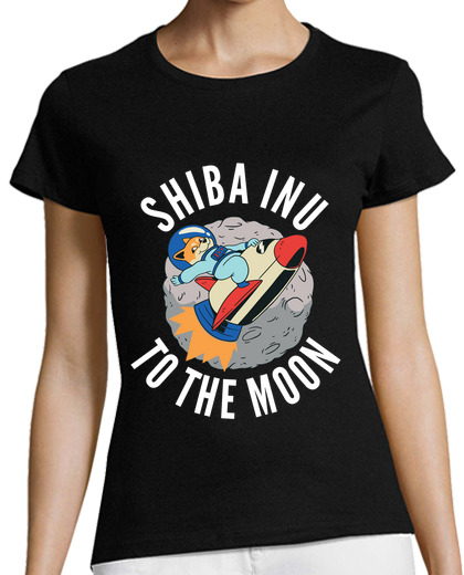 Image of shiba inu coin to the moon rocket hodl