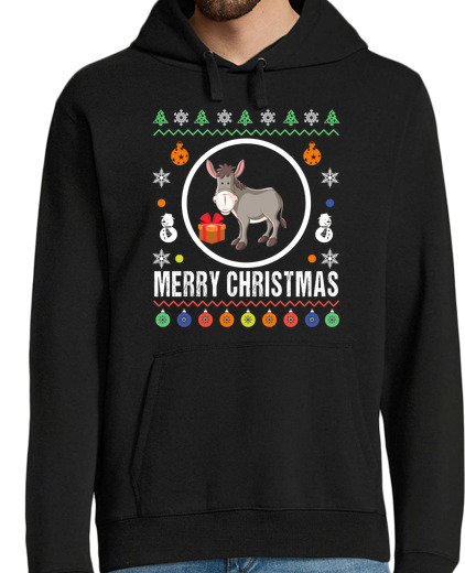 Sudadera Con Capucha Para Hombre feliz navidad burro feo suéter laTostadora