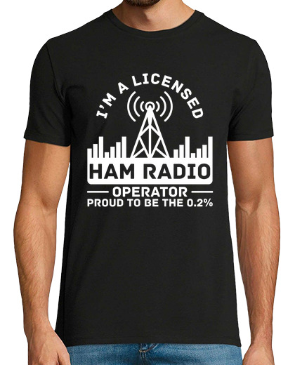 Image of licensed ham radio operator proud