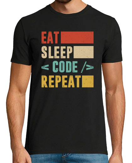 Image of software engineering shirt eat sleep code repeat software engineer gift tee computer programmer vint