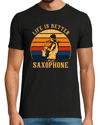 Image of life is better saxophone retro