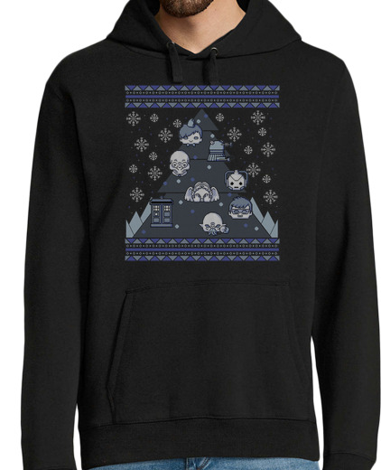 Sweat-shirt À Capuche Pour Homme arbre de noël whovian