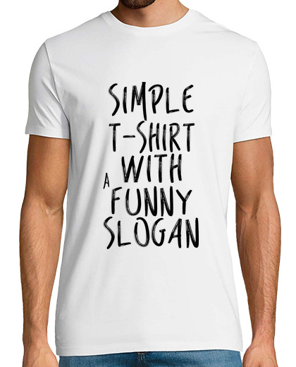 Image of simple t-shirt with a funny slogan - men