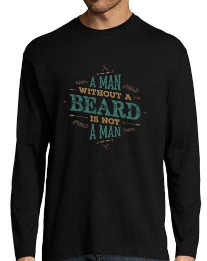 Image of a man without a beard is not a man long sleeve shirt man