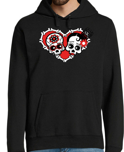 Sweat-shirt À Capuche Pour Homme amour mort noir hiver