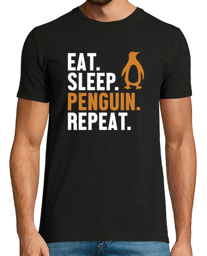 Image of eat sleep penguin repeat emperor sea bird king penguin
