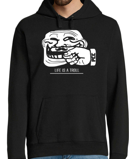 Sweat-shirt À Capuche Pour Homme Life is a troll