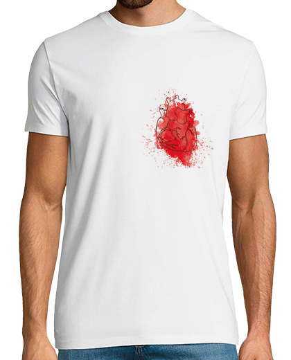 Tee Shirt Homme Manche Courte coeur aquarelle - homme