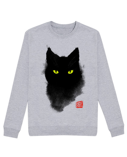 Sweat Unisexe aquarelle de chat noir - art d39encre d