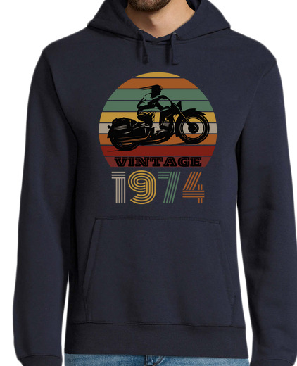 Sweat-shirt À Capuche Pour Homme moto vintage 1974