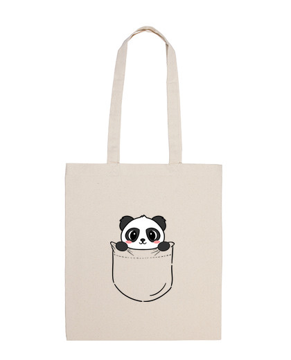 Image of tote bag panda in the pocket