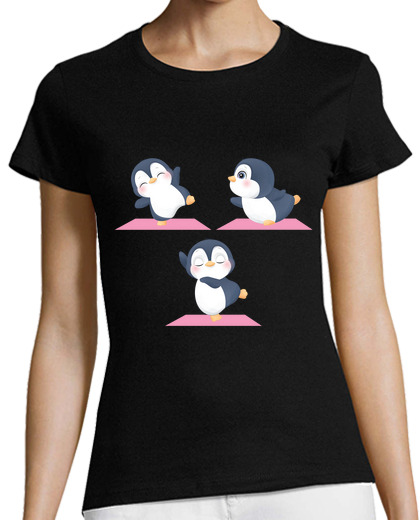 Image of funny penguin yoga exercise workout
