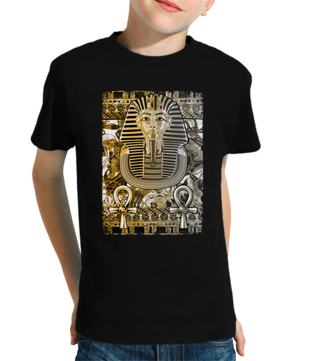 T-shirt bambino manica corta tutankhamon antico egitto faraone re