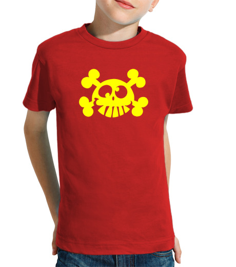 T-shirt bambino manica corta giallo bambino cranio