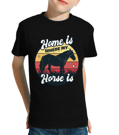 Tee Shirt Pour Enfant Manche Courte la maison est l39endroit où mon cheval