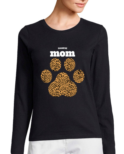 Image of haute leopard siamese mom cat paw with rich leopard print