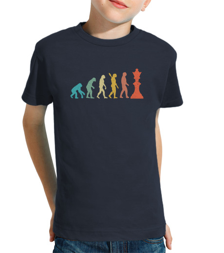 T-shirt bambino manica corta evoluzione degli scacchi