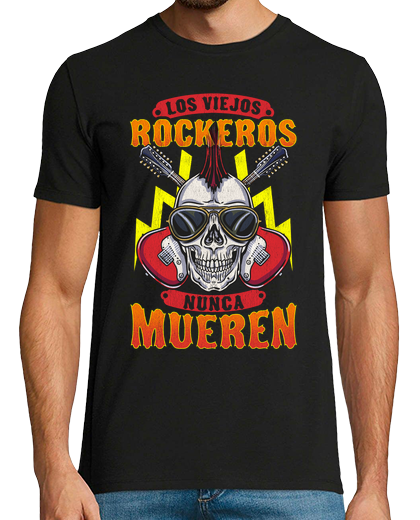 Image of old rockers never die skull guitars music heavy metal