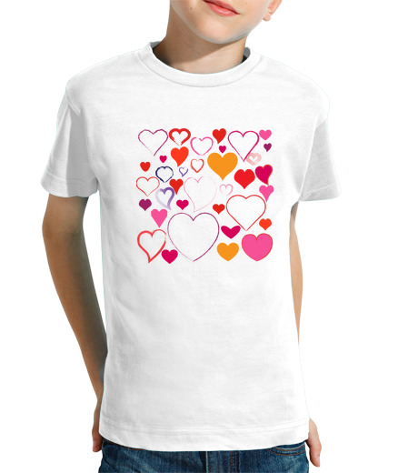 T-shirt bambino manica corta tee shirt cuori bambino