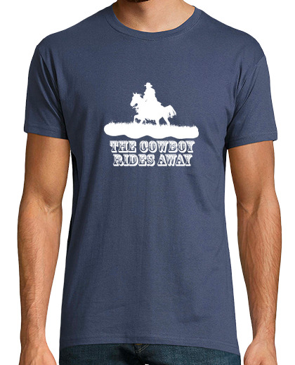 Image of the cowboy rides away