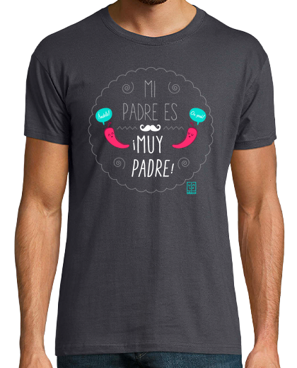 Image of a father very father son dark t shirt