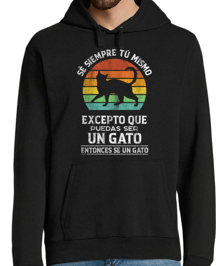 Sweat-shirt À Capuche Pour Homme sois toujours toi-même chat