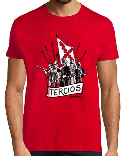 Image of t- t shirt thirds of flanders black and white, spanish thirds