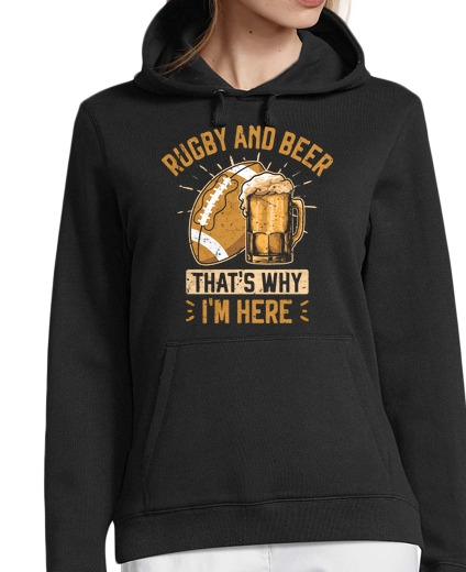 Sweat-shirt À Capuche Pour Femme cadeau de joueur de rugby et de bière d