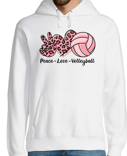 Sweat-shirt À Capuche Pour Homme volley-ball paix love volley-ball