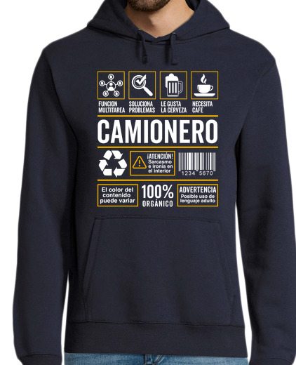 Sweat-shirt À Capuche Pour Homme étiquette emploi chauffeur de camion chauffeur de camion camions