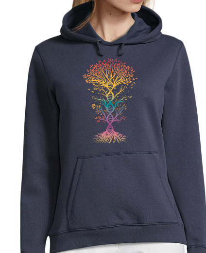 Sweat-shirt À Capuche Pour Femme arbre de vie adn biologie science adn professeur biologiste