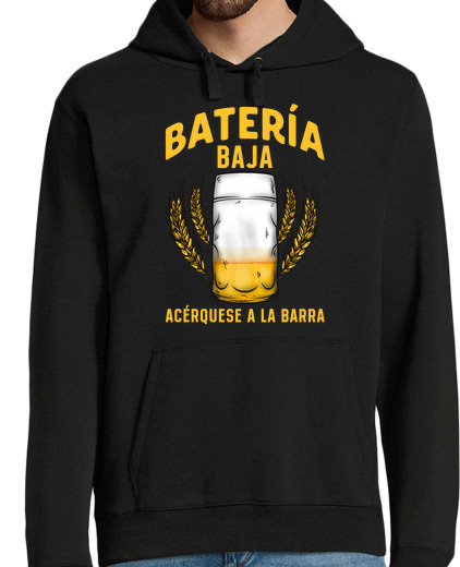 Sweat-shirt À Capuche Pour Homme bière batterie faible cadeau bières humour alcool bière