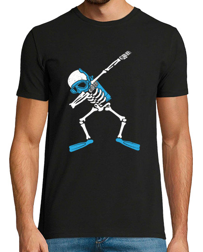 Image of scuba diver dabbing skeleton diver scuba diving