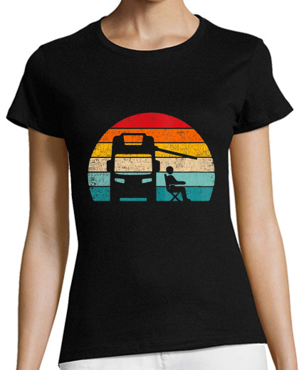 Image of sunset motorhome camper van caravan camping vintage
