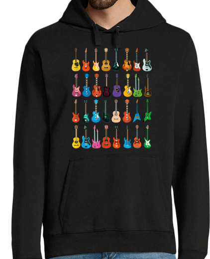 Sweat-shirt À Capuche Pour Homme guitare collection guitariste musique rock heavy metal