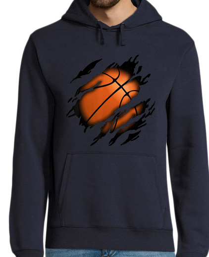 Sweat-shirt À Capuche Pour Homme tee-shirt déchiré balle basket basket basket sport nba panier