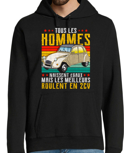 Sweat-shirt À Capuche Pour Homme Hommes Avec Vintage Citroen 2CV