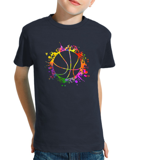 T-shirt bambino manica corta Basketball Paint Splatters colorful