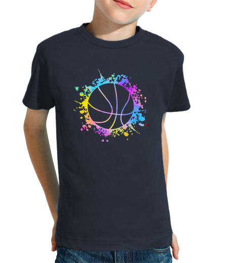 T-shirt bambino manica corta Basketball Paint Splatters colorful