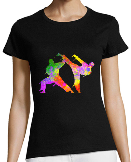 Image of mixed martial arts colorful silhouette for kids