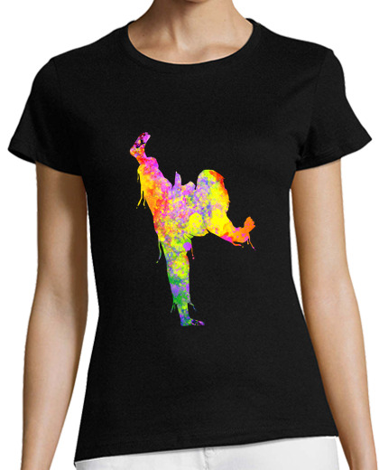 Image of tae kwon do karate colorful silhouette for girls