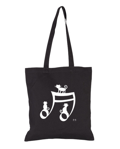 Image of cats on musical note on white