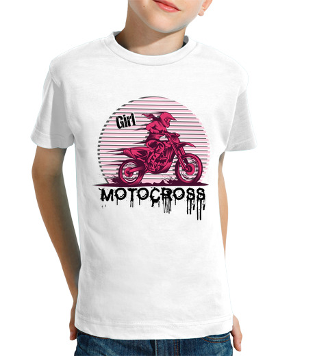 T-shirt bambino manica corta motocross enduro moto ragazza donna